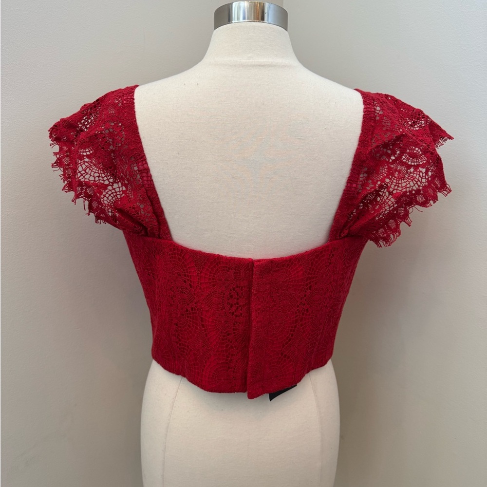 La Femme En Noir Southern Gothic Bustier Top in Crimson 2XL New With Tags - Picture 4 of 9